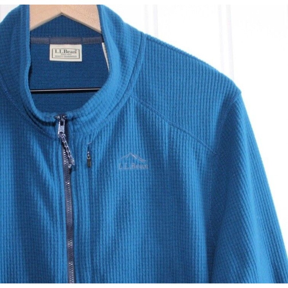 L.L. Bean Pathfinder Performance Fleece Jacket Full Zip‎ Blue Mens Size LG Tall - Picture 4 of 12
